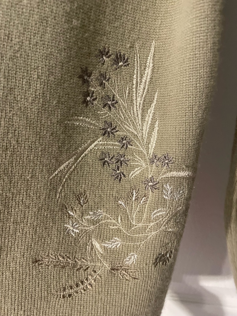 RAFAEL Olive Green Embroidered Button-Front Cardigan - Picture 3 of 4